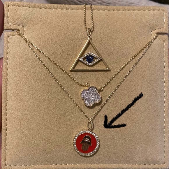 Sydney Evan Hamsa Necklace w/Diamonds 14 K gold - Picture 5 of 6